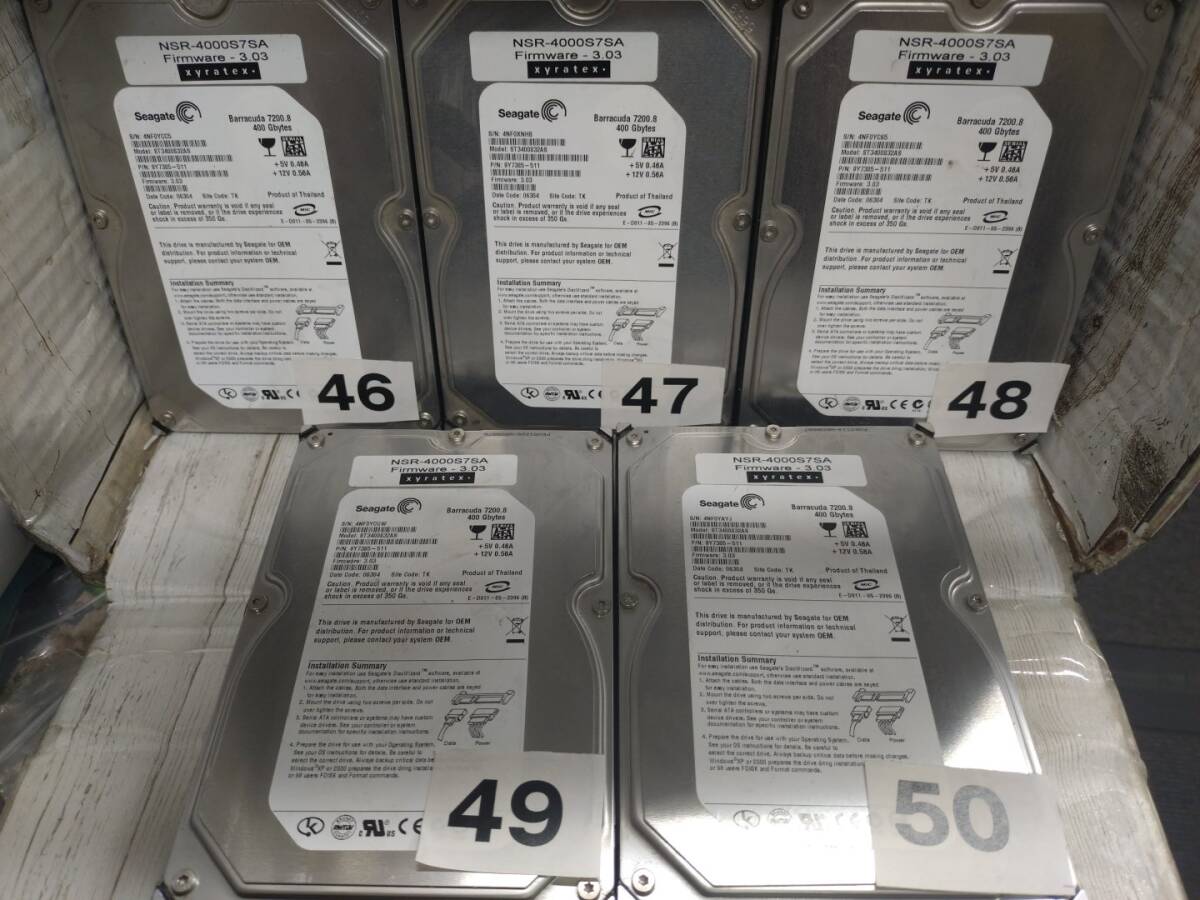 【09】Seagate 3.5HDD ST3400832AS 400GB × 5個拍卖