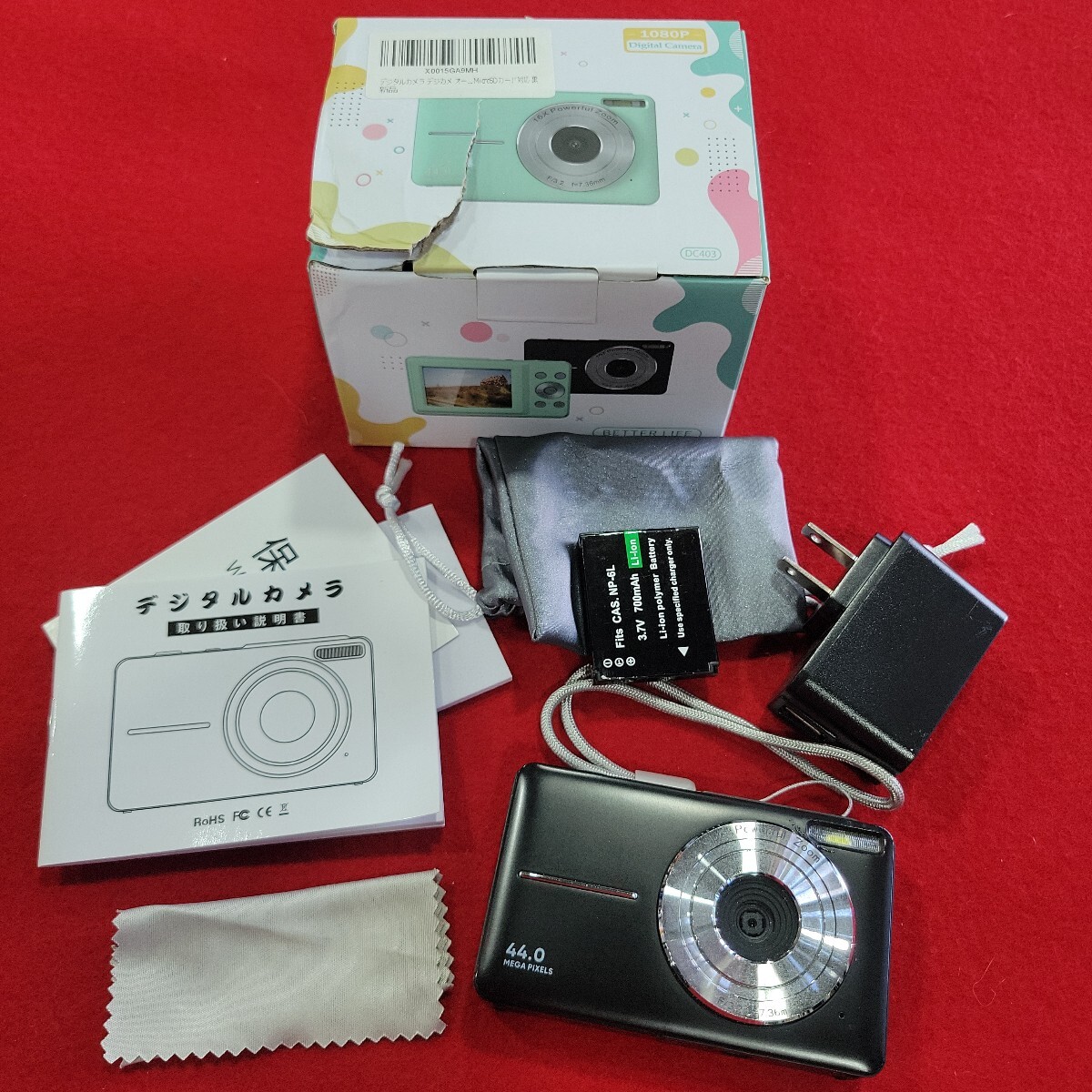 №9327 ジャンク バッテリー交換必要 動作OK Digital Camera コンパクトデジタルカメラ 44MP/2.4インチ/1080P オートフォーカス拍卖