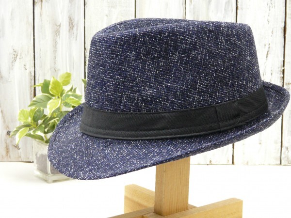 全国一律送料450円 フェドラハットシンプル ネイビー オールシーズンOK 男女OK サイズ調整可 ボルサリーノ パナマ 中折れ拍卖