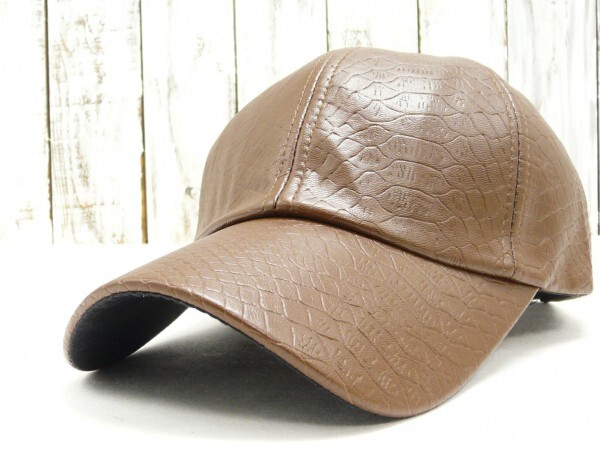 クロコダイル Imitation Leather CAP ブラウン 送料\450 男女OK拍卖