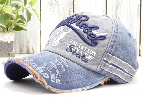 Cacass damage CAP ブルー グレー キャップ 送料\450 男女OK拍卖