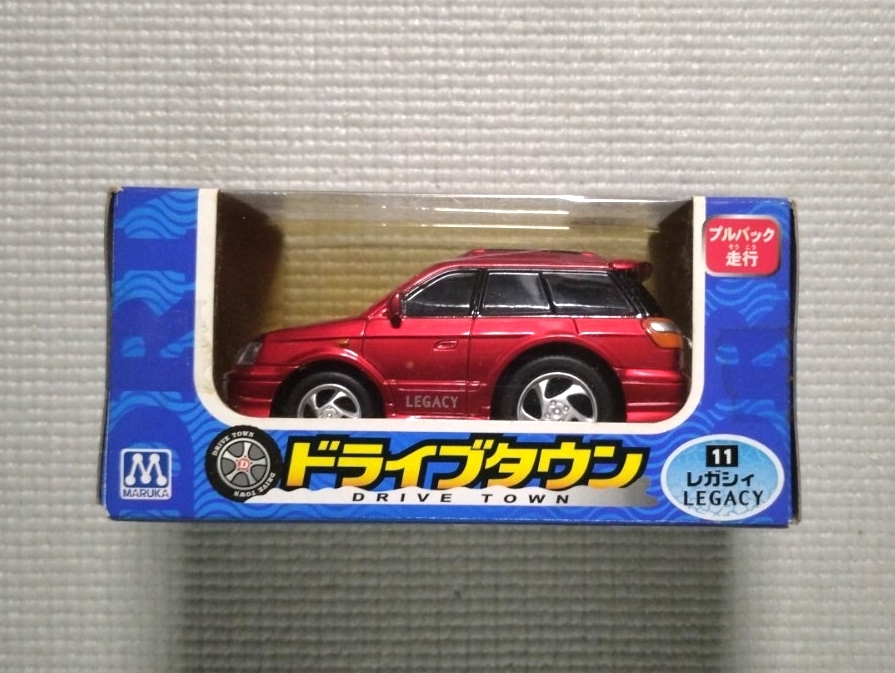 本体未使用 プルバックカー ドライブタウン スバル レガシィ GT レッドM 10cmサイズ マルカ 外箱一部ダメージ拍卖
