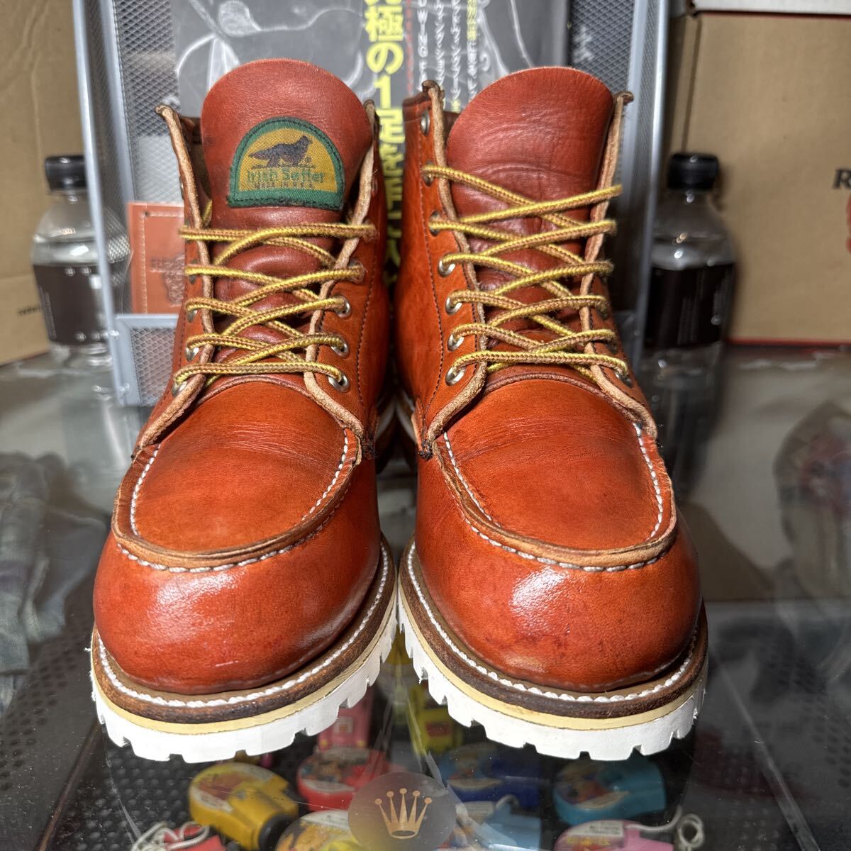 1995年製レッドウイング875 7D 約25.5㎝ 半円犬タグ 赤茶オロラセット ヴィンテージ オイルアップ洗浄除菌仕上済!オールソールカスタム済!拍卖