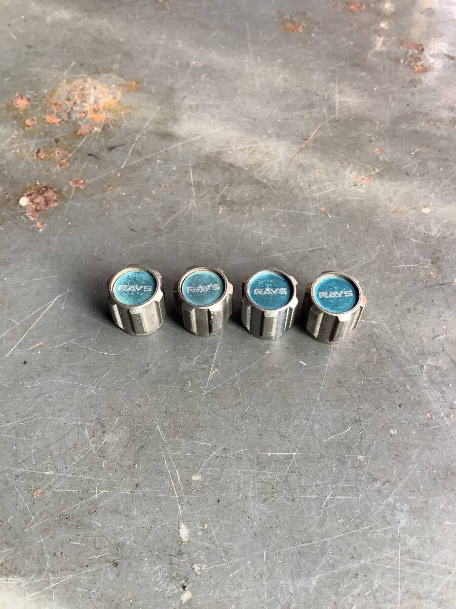 RAYS レイズ エアバルブキャップ 4個セット エアー 青拍卖