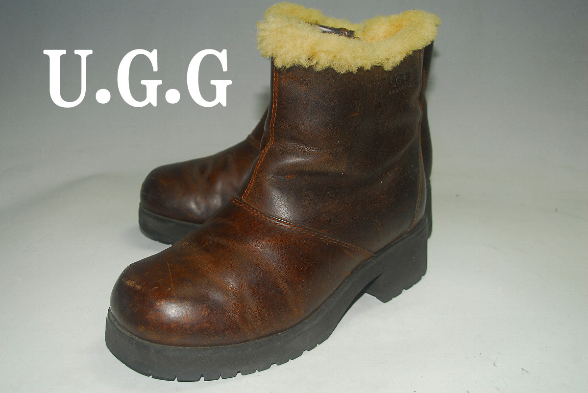 ATX2598/最終価格!他でも出品中!早い者勝ち!UGG/アグ/良品/茶/25㎝/US8/MID/存在感抜群!ブーツ/シューズ拍卖