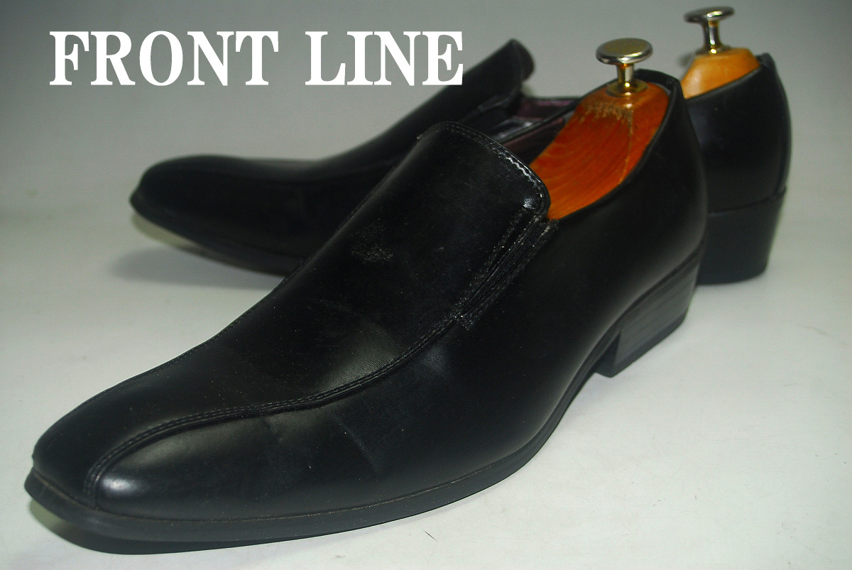 ATX2705/最終価格!他でも出品中!早い者勝ち!FRONT LINE/黒/良品/ブラック/25.5㎝/EEE/US/ロー/ローファー/高級革靴/ビジネス/シューズ拍卖