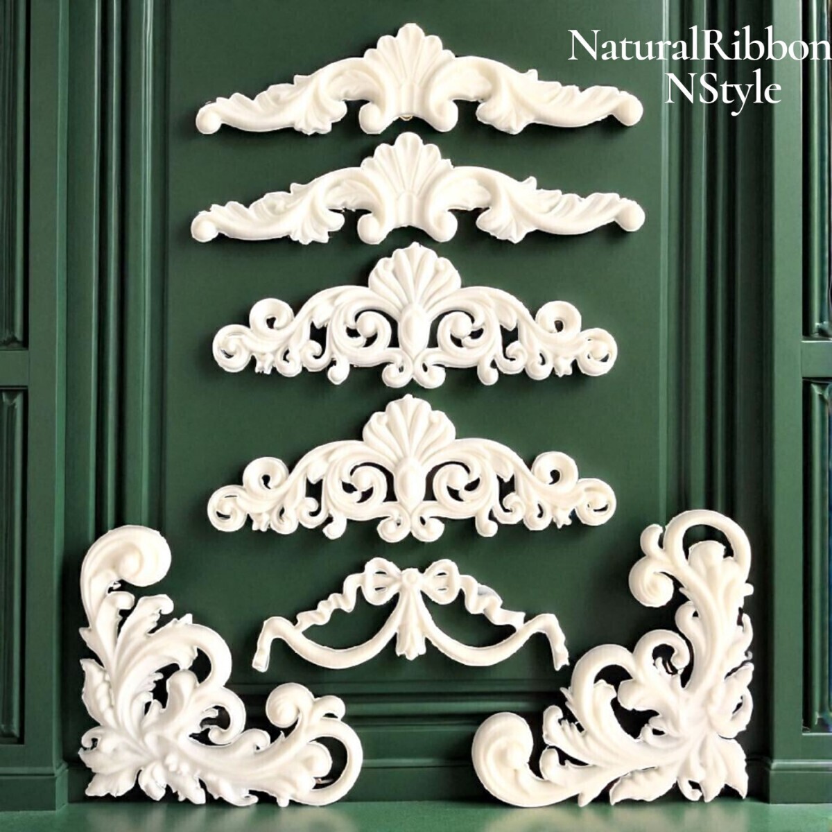 アンティーク飾り DIY 装飾 ロココ調レリーフ 7点セット拍卖