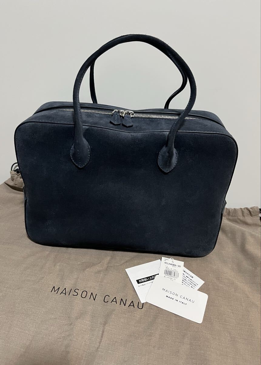 メゾンカナウ boutique310 佐藤佳菜子 スエードボックスボストンL ミッドナイト バッグ 別注 MAISON CANAU拍卖