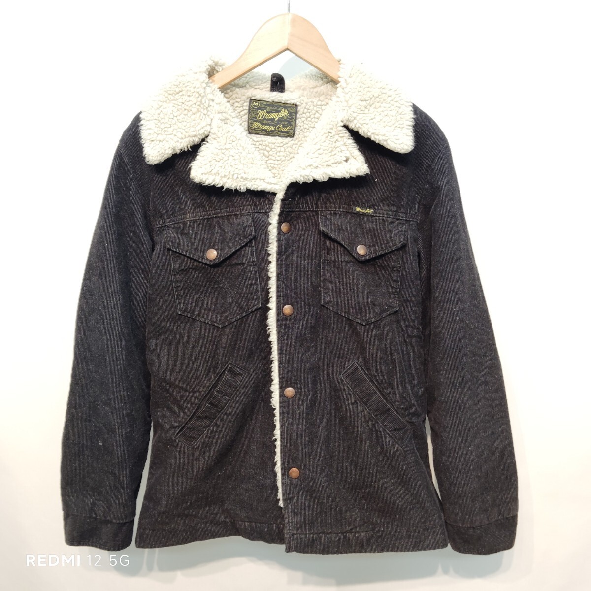 Wrangler ラングラー ランチコート コーデュロイ ボア ジャケット Mサイズ メンズ コーデュロイ アウター ヴィンテージ ブラック WS9047拍卖