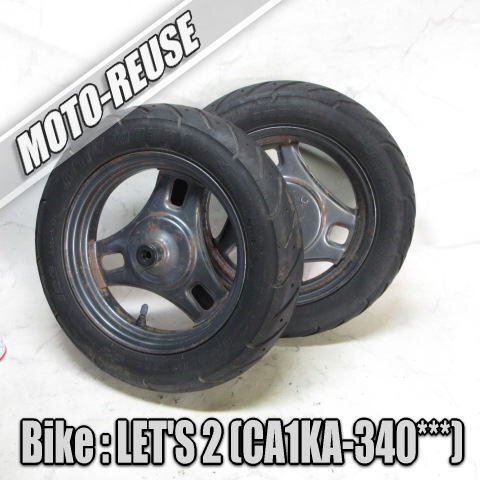 □【レッツ2 LET'S2 CA1KA】純正ホイールセット 前後 フロント リア □K78514拍卖