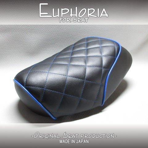 □【JOG 27V ペリカンジョグ】張替え済♪ カスタムシート 黒/青 ダイヤ柄《Euphoria》□MK54939拍卖