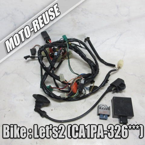 □【Let's2 レッツ2 CA1PA】純正メインハーネス 電装SET CDI/レギュレター/IGコイル/イグナイター「J125 43E7 CB7497」□K73630拍卖