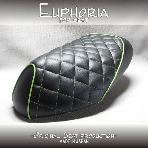 □【JOG ZR EVO ジョグ エボ SA16J】カスタムシート 黒/緑 ダイヤ柄《Euphoria》張替え済!!□MK56020拍卖