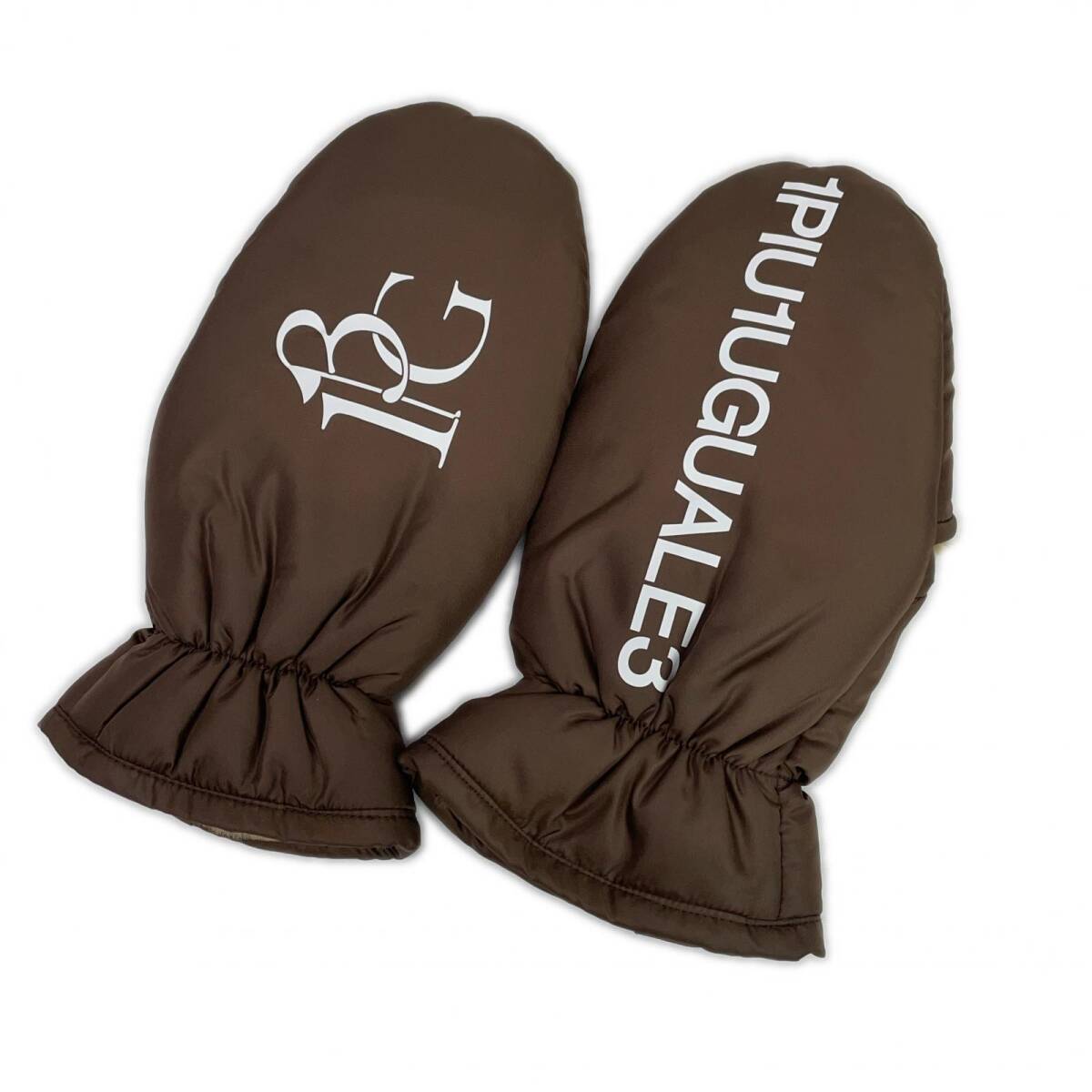 coco 中古 ウノピュウノウグァーレトレ 1piu1uguale3 ミトン ブラウン 茶 防寒対策 内側ファー レターパックプラス発送可 K022787拍卖