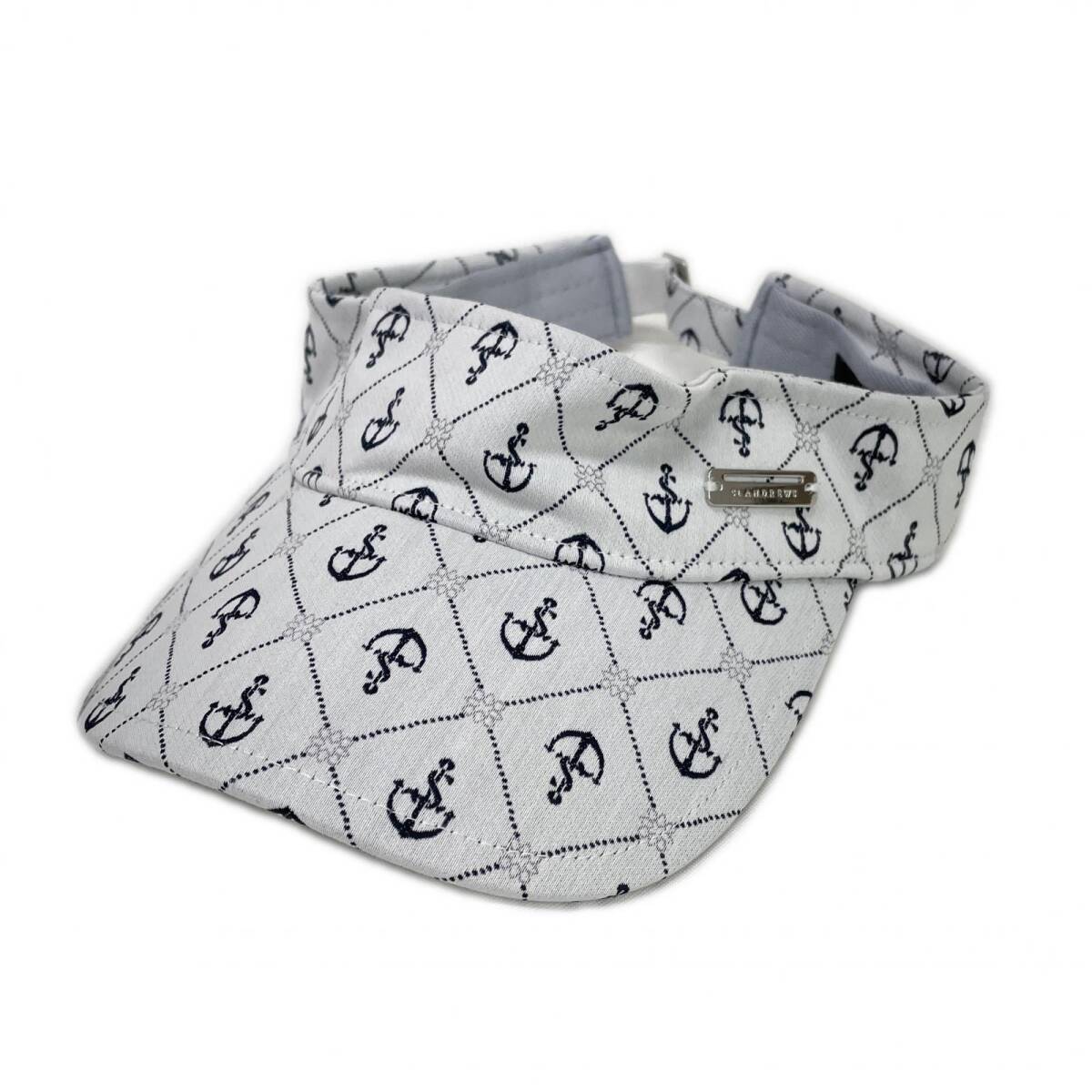 coco 中古 セントアンドリュース StANDREWS サンバイザー フリー ホワイト 白 マリン柄 碇柄 レターパックプラス発送可 K021021拍卖