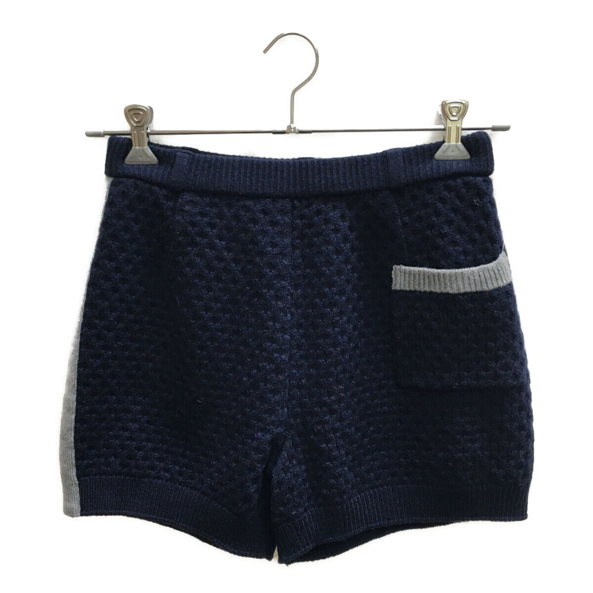 coco 未使用品 アルチビオ レディース ショートパンツ 38(M) 濃紺 ネイビー ニット 裏地付き 秋冬 レターパックプラス発送可 120129拍卖