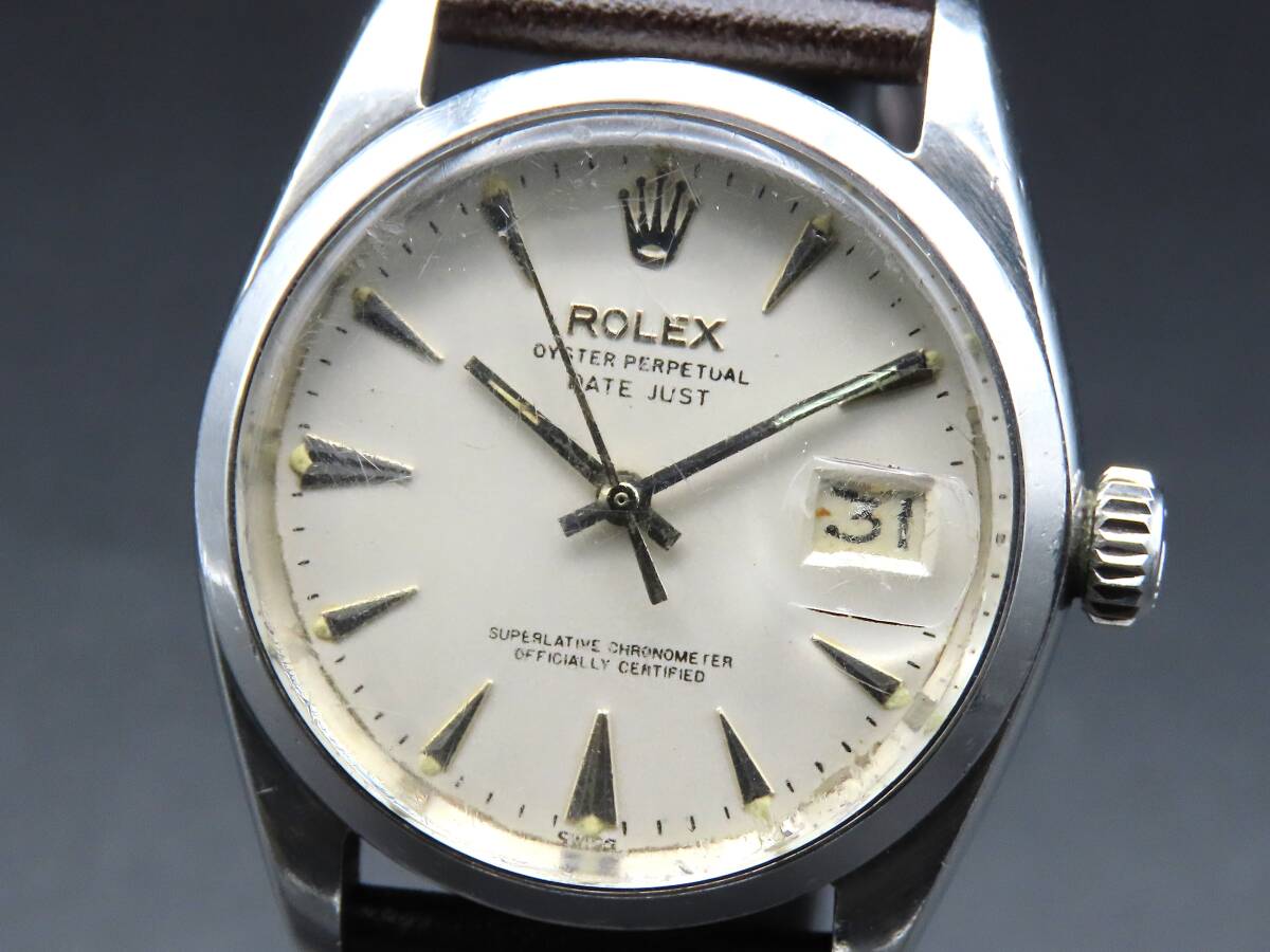 1円~! 稼動品 ROLEX ロレックス オイスターパーペチュアルデイト 1500 自動巻き Cal.1560 シルバーダイヤル メンズ腕時計 PPKLG1509拍卖
