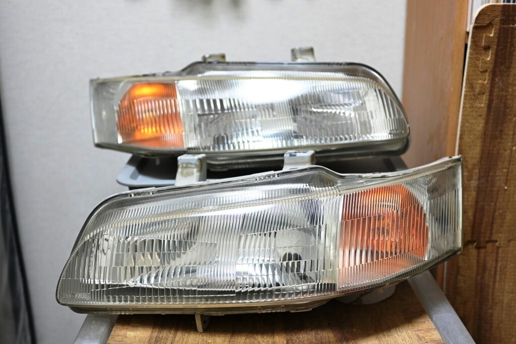 廃盤 希少 ジャンク 破損無し HONDA PP1 ホンダ ビート 純正 左右 ヘッドライト ④ STANLEY 033-6647 コーティング拍卖