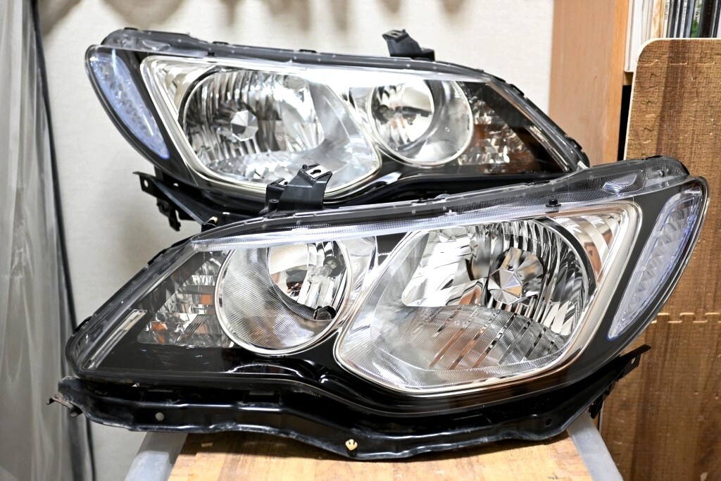 綺麗 破損無し 付属完備 HONDA FD FD2 FD3 ホンダ シビック タイプR 後期 純正 HID 左右 ヘッドライト ASSY STANLEY P5493 コーティング拍卖