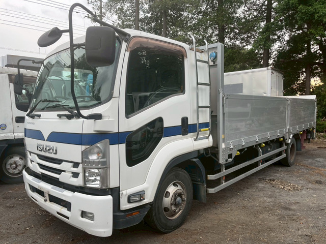 【諸費用コミ】:いすゞフォワードアルミブロック垂直PG付5方開あおりセミワイド6200ボディAT車拍卖