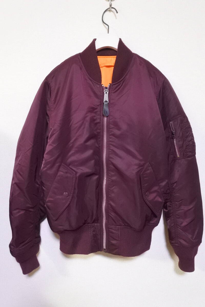 90's ALPHA INDUSTRIES MA-1 size XS アルファ フライトジャケット ボルドー ビンテージ拍卖
