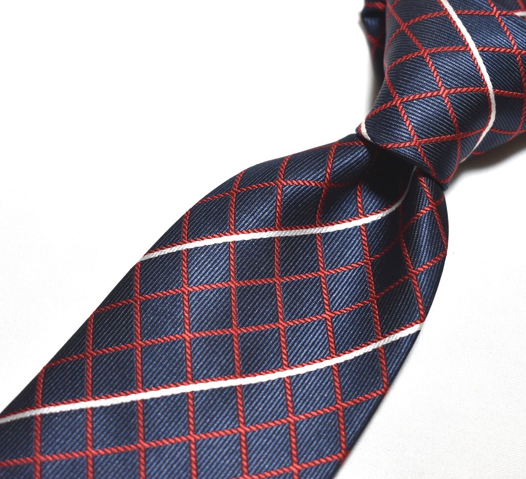 E800☆デュポン ネクタイ チェック柄☆3本以上送料無料☆拍卖