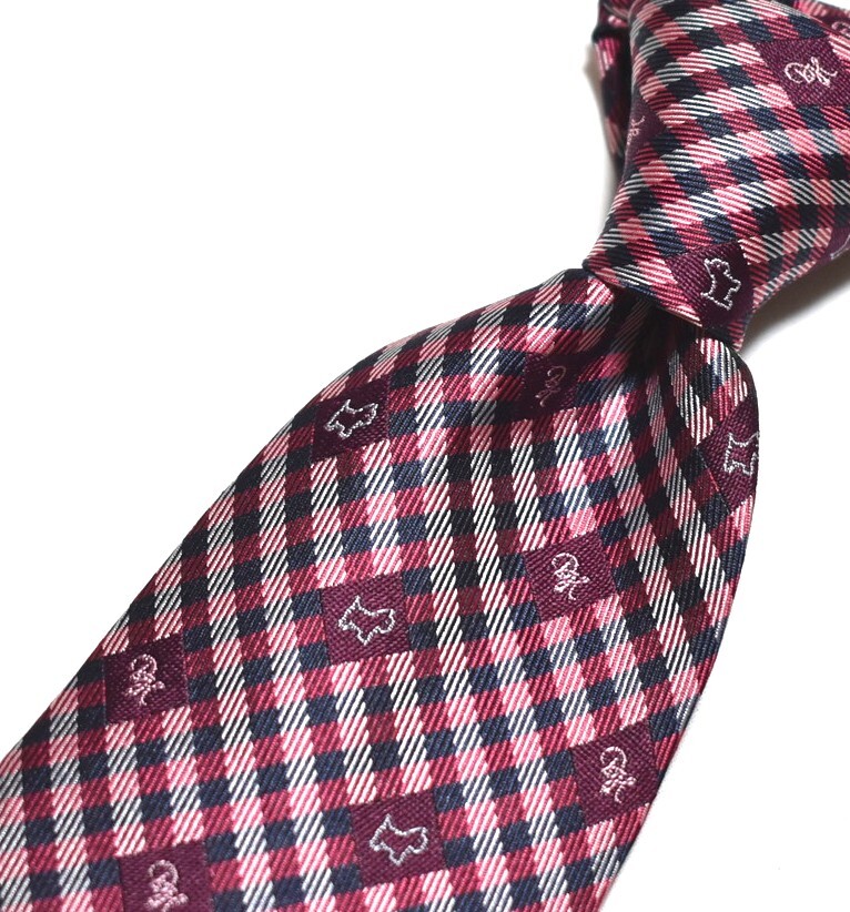 E908☆DANIEL HECHTER ネクタイ チェック柄☆3本以上送料無料☆拍卖