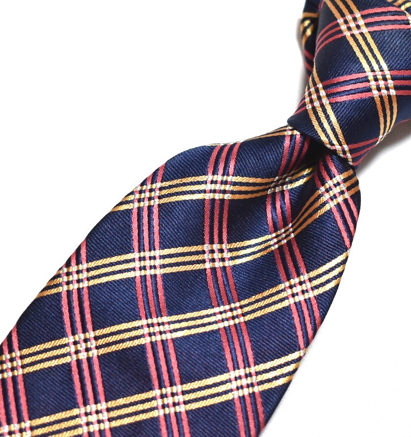 E939☆レノマ ネクタイ チェック柄☆3本以上送料無料☆拍卖