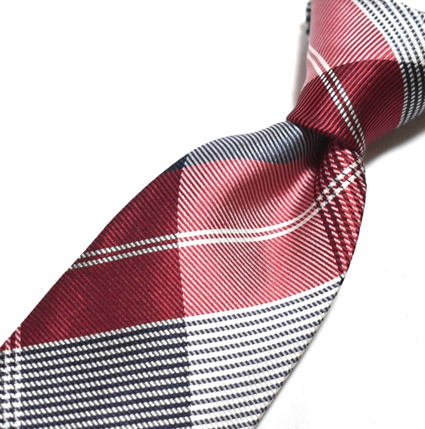 E392☆DAKS ネクタイ チェック柄☆3本以上送料無料☆拍卖