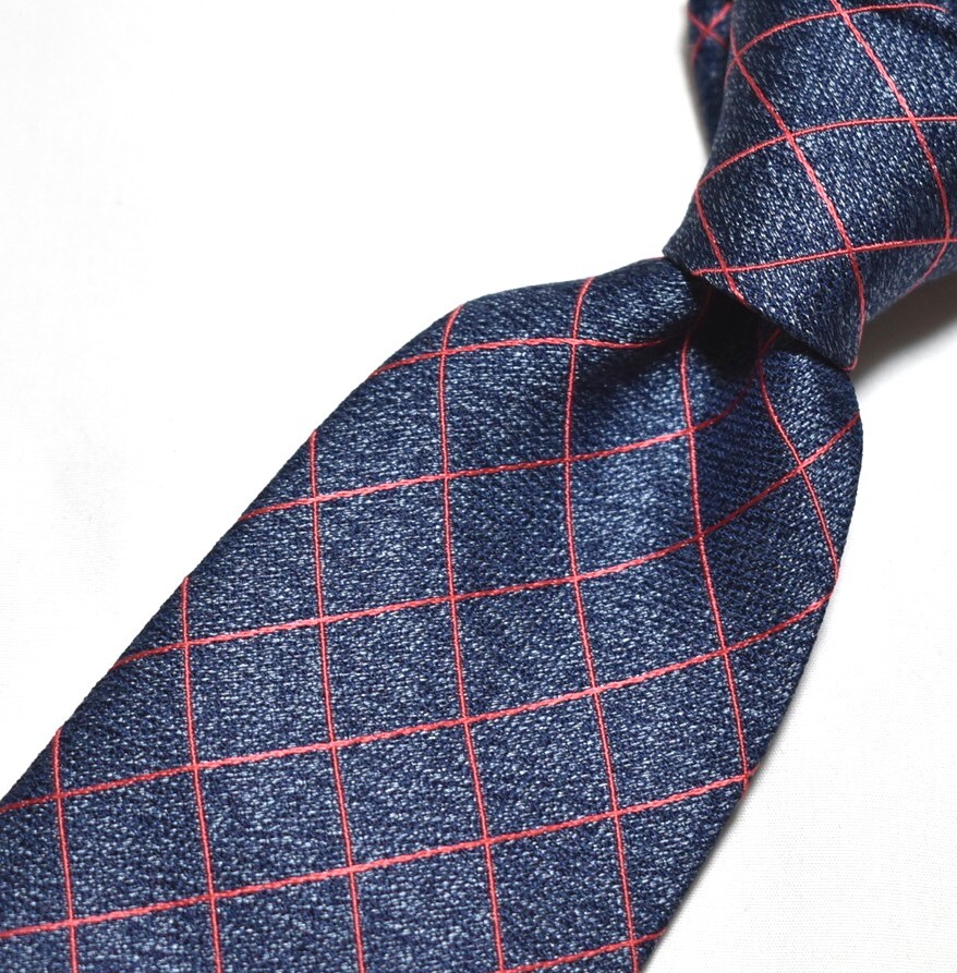 E480☆レノマ ネクタイ 格子柄☆3本以上送料無料拍卖