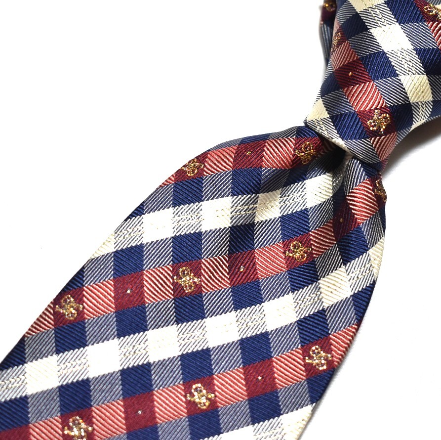 E484☆DAKS ネクタイ チェック柄☆3本以上送料無料拍卖