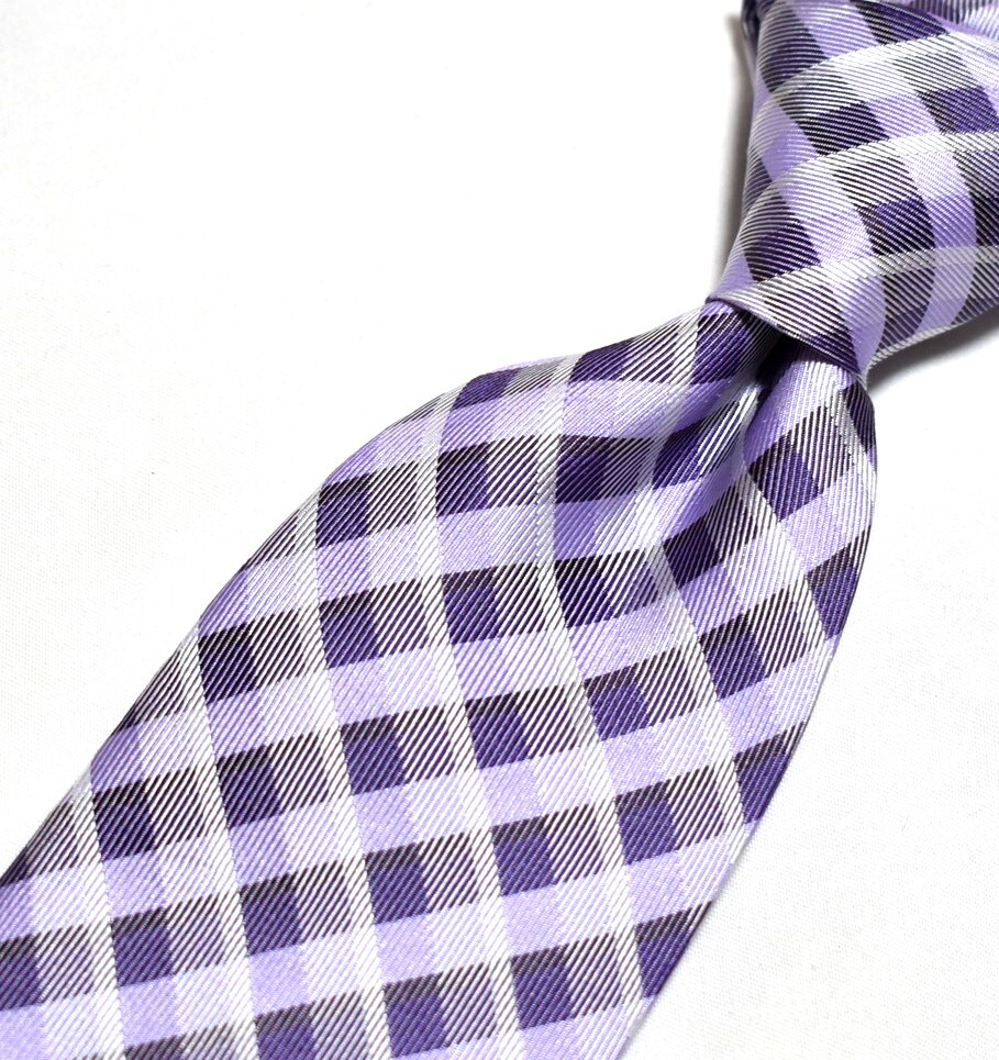 G502☆カルバンクライン ネクタイ チェック柄☆3本以上送料無料拍卖