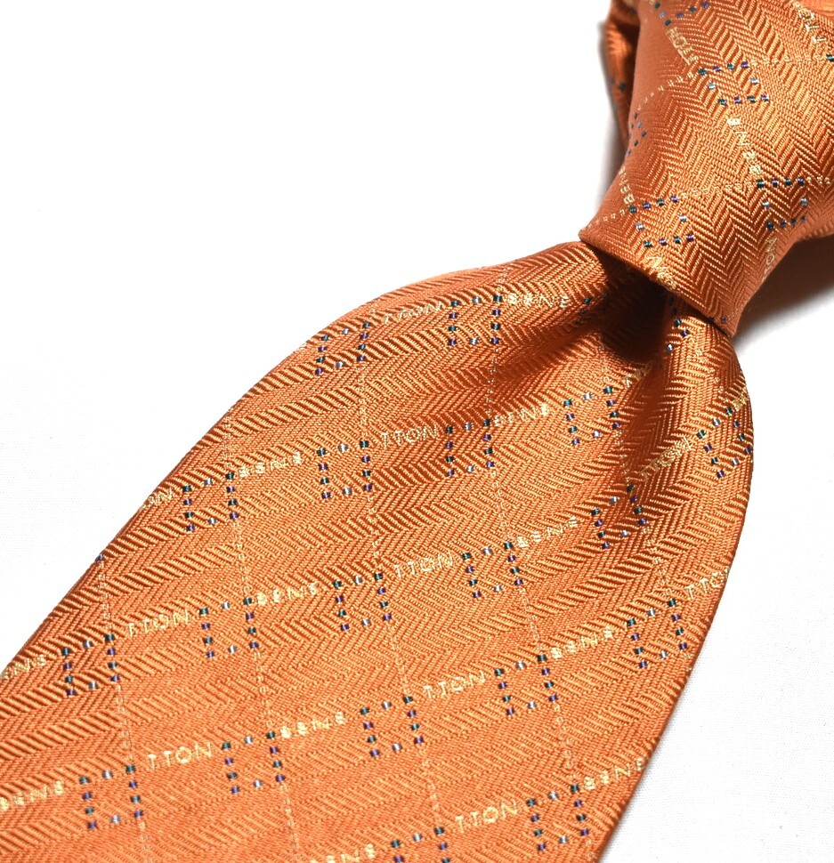 E278☆ベネトン ネクタイ パターン柄☆3本以上送料無料拍卖