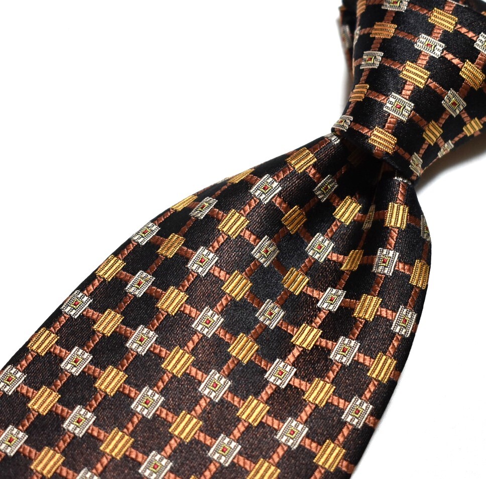 E400☆イブサンローラン ネクタイ パターン柄☆3本以上送料無料拍卖