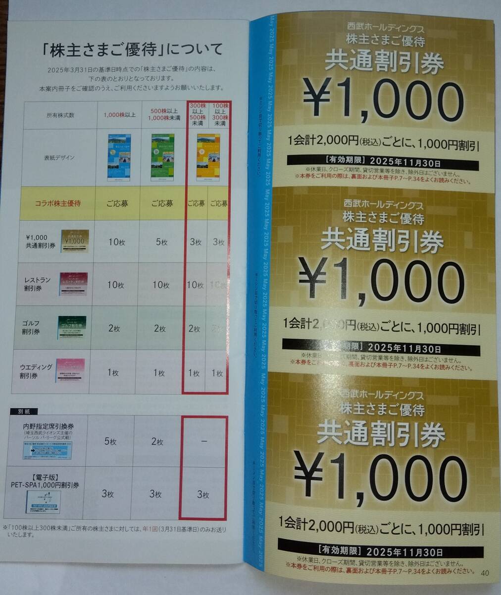 西武ホールディングスの株主優待券1冊拍卖