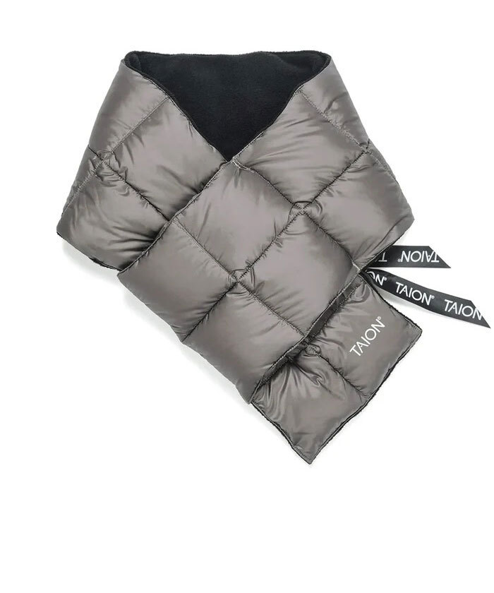 <グレー>タイオン TAION ベーシック ダウンマフラー TAION-201A 男女兼用 フリース コンパクト収納 洗濯可能拍卖