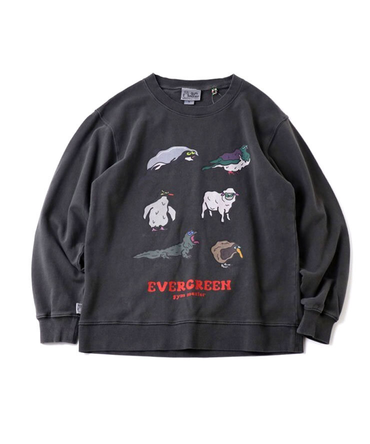 <Mサイズ><チャコール(04)>gym master ジムマスター 9.4oz ピグメントEVERGREENスウェットシャツ メンズ G633739拍卖