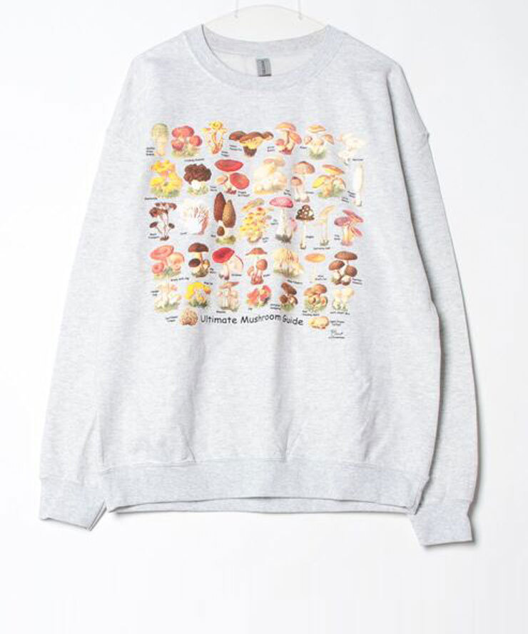 <Lサイズ><キノコアッシュグレー>ATLAS SCREEN PRINTING アトラススクリーンプリント クルーネック スウェットシャツ ASP030001拍卖