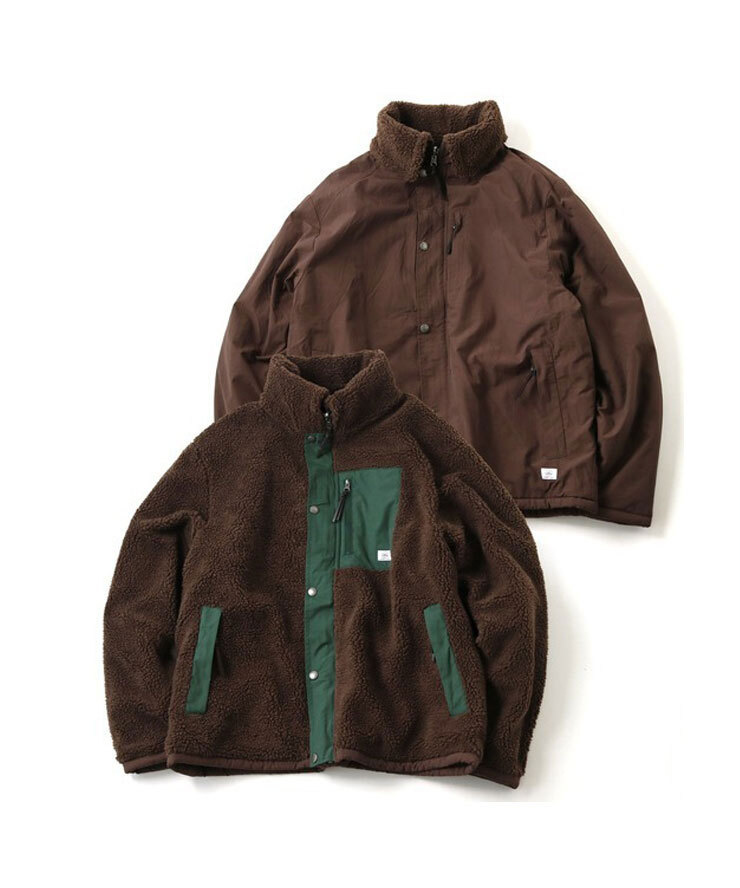 <Lサイズ><ブラウン(35)>gym master ジムマスター リバーシブル ボア マウンテンパーカー G933609 もこもこジャケット拍卖