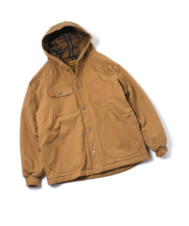 <XLサイズ><ブラウン(34)>gym master ジムマスター 中ワタデニム カツラギフードジャケット G621767拍卖