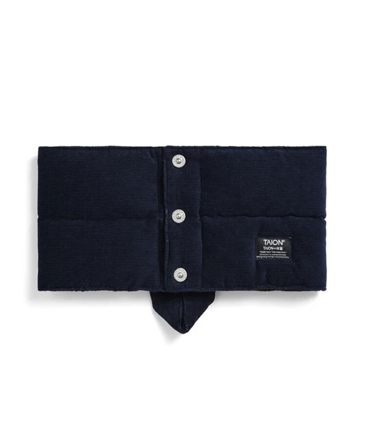 < ダークネイビー >TAION タイオン ワーク コーデュロイ × ダウン ネックウォーマー TAION-203WK-CT インナーダウン拍卖