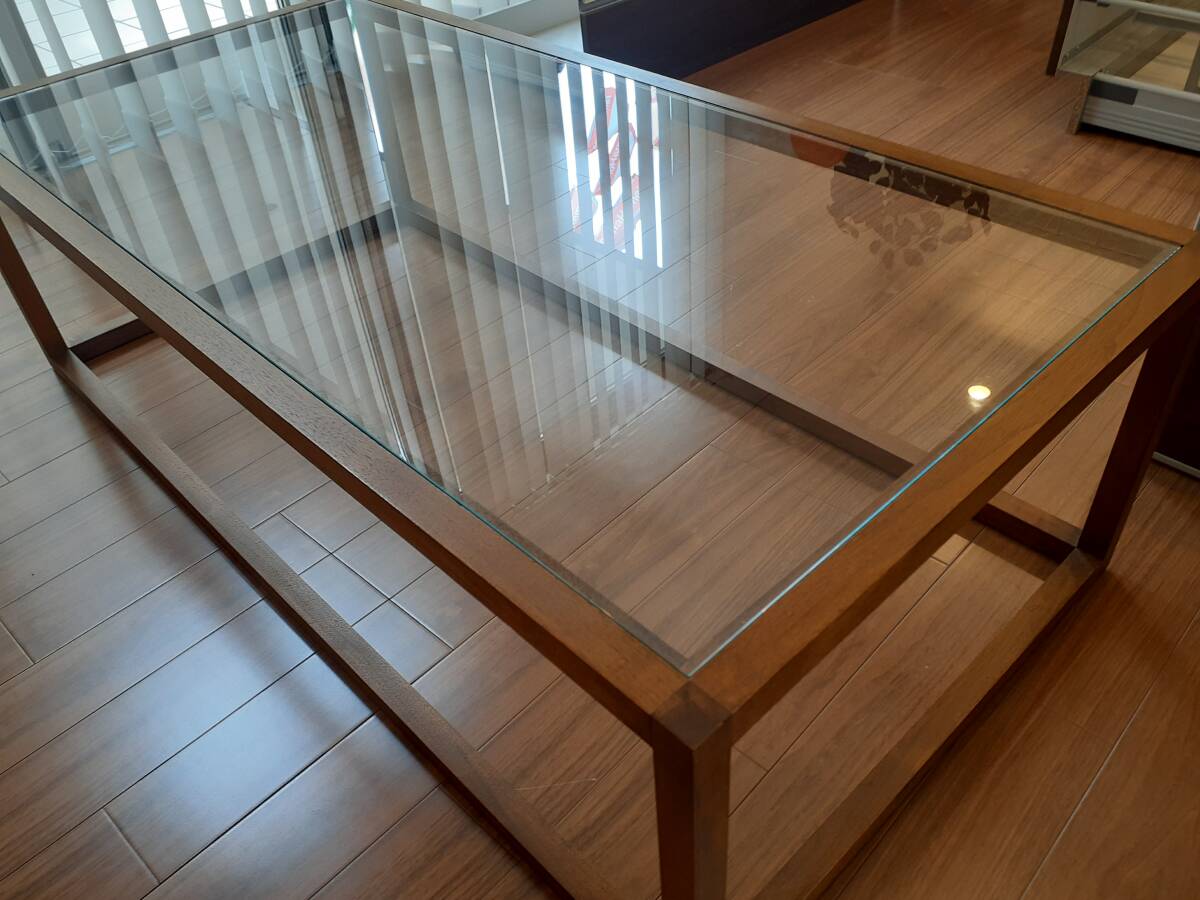 センターテーブル 天板ガラス アンティーク調 展示品 福岡発送拍卖