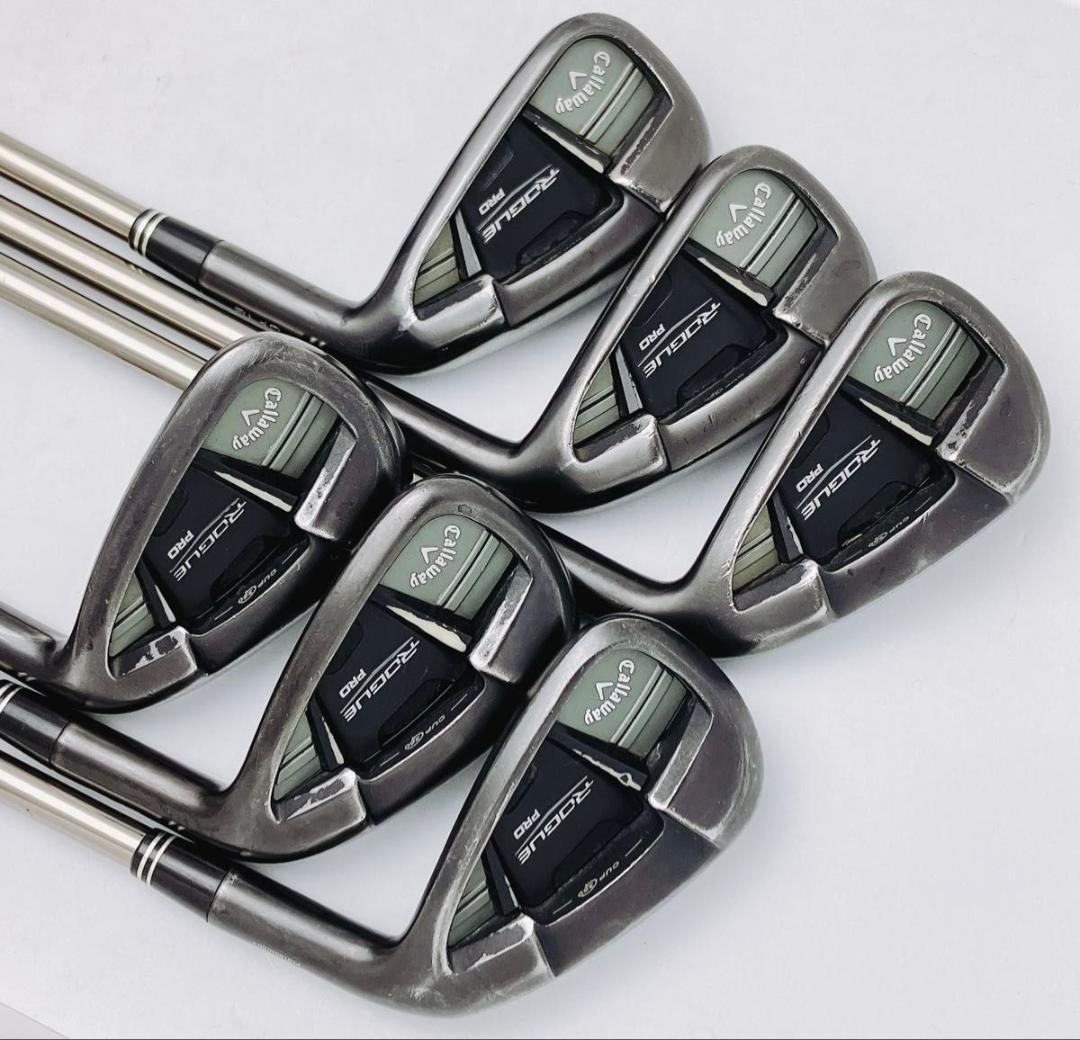 キャロウェイ ROGUE PRO BLACK アイアンセット ゴルフクラブ ローグ プロ 5I〜9I、PW(計6本) カーボンシャフト ATTAS 80S拍卖