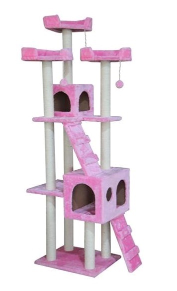 キャットタワー 猫タワー ワイド170cm  カラー パッションピンク   置き型  爪とぎ ネコタワー 新品拍卖