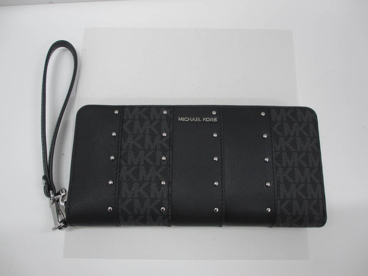 ブランド祭 美品 マイケルコース MICHAEL KORS 長財布 スタッズ パッチワーク コンチネンタル ウォレット 保管品拍卖