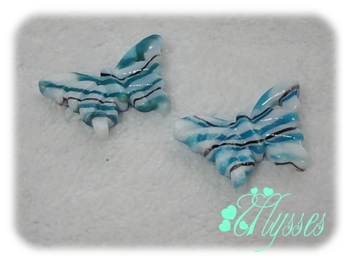 ★アクセ★349★スカイブルー系#縞模様#蝶々#とんぼ玉#ハンドメイド品#ちょう#5個★説明文・自己紹介は必ずお読みください拍卖