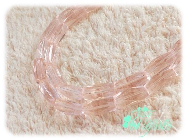 ★アクセ★570★16㎜長菱型カット入ガラスビーズピンク★1連★説明文・自己紹介は必ずお読みください拍卖