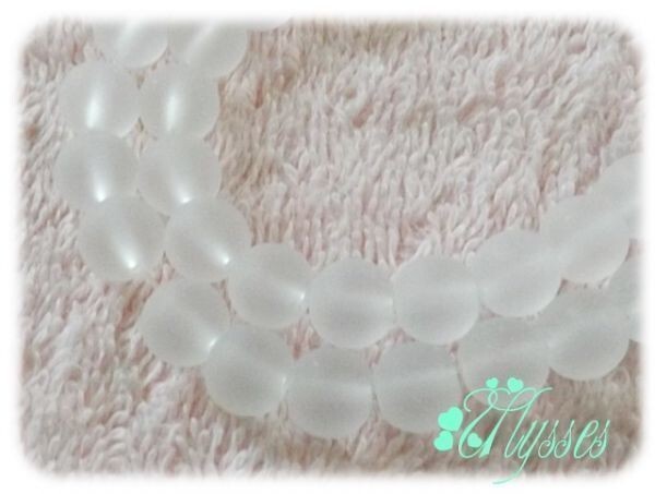 ★アクセ★585★8mm丸ガラスビーズホワイト★1連★説明文・自己紹介は必ずお読みください拍卖