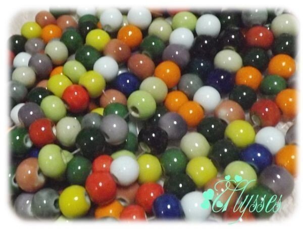 ★アクセ★208★11×9mm陶器ビーズカラフルMIX★1連★説明文・自己紹介は必ずお読みください拍卖