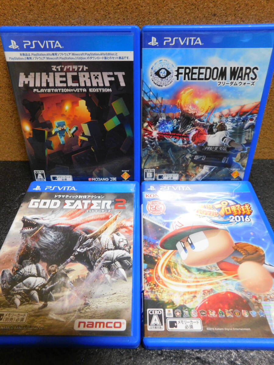 Rか395 PS VITAソフト 4本セット ・マインクラフト ・フリーダム ウォーズ ・ゴッドイーター2 ・実況パワフルプロ野球2016 12本まで同梱可拍卖